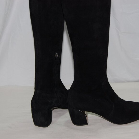 39/US9❤️ PRADA Stretch Suede Leather Over Knee High Heels Tall Boots ITALY OTK - Picture 7 of 15